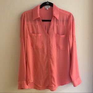 Express Coral Portofino Button Down